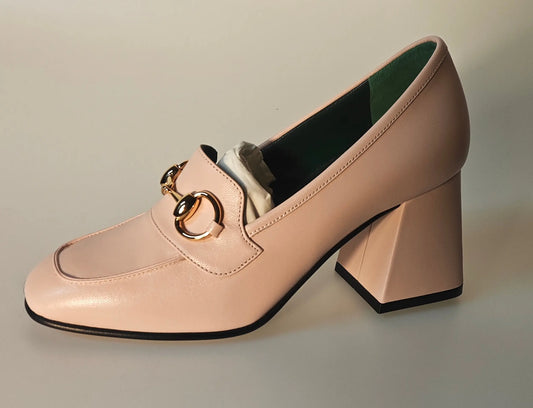 Gucci – Escarpins Mocassins à Talon – Rose Poudré gucci