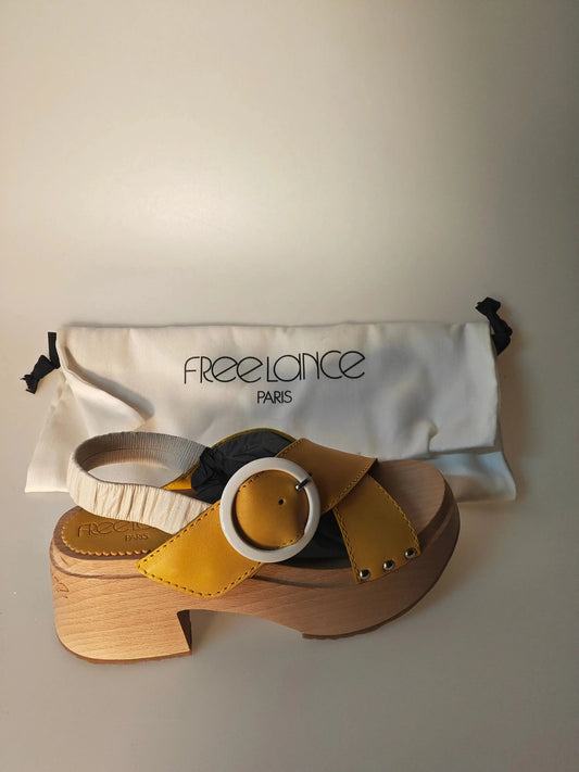Free Lance – Marguerite 35 Dandelion / Powder White – Sandales en Bois T.35 Free Lance