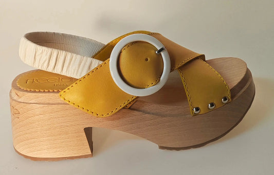 Free Lance – Marguerite 35 Dandelion / Powder White – Sandales en Bois T.35 Free Lance