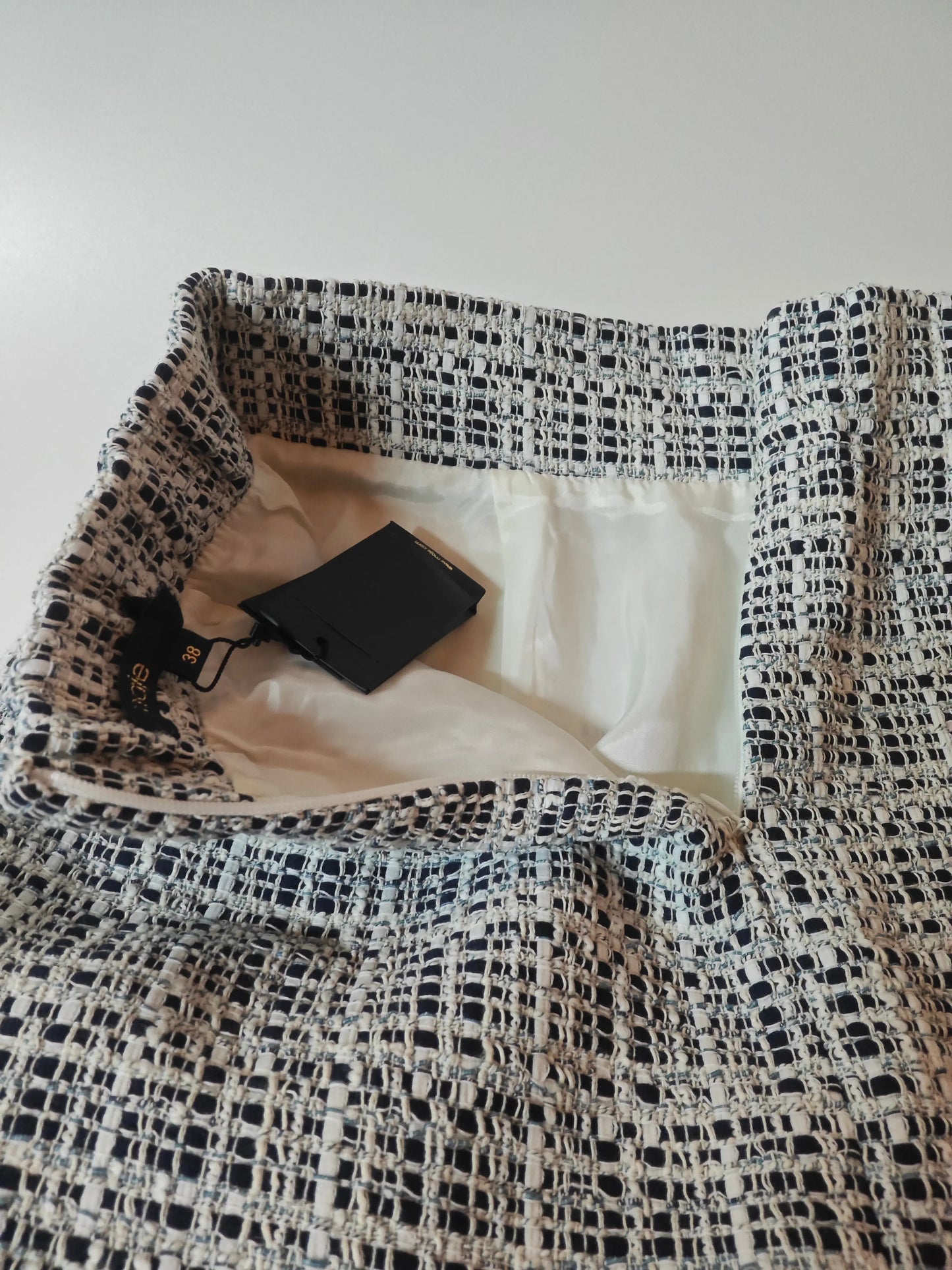 Short Jupe MAJE Tweed Bleu & Blanc – Taille 38 Maje