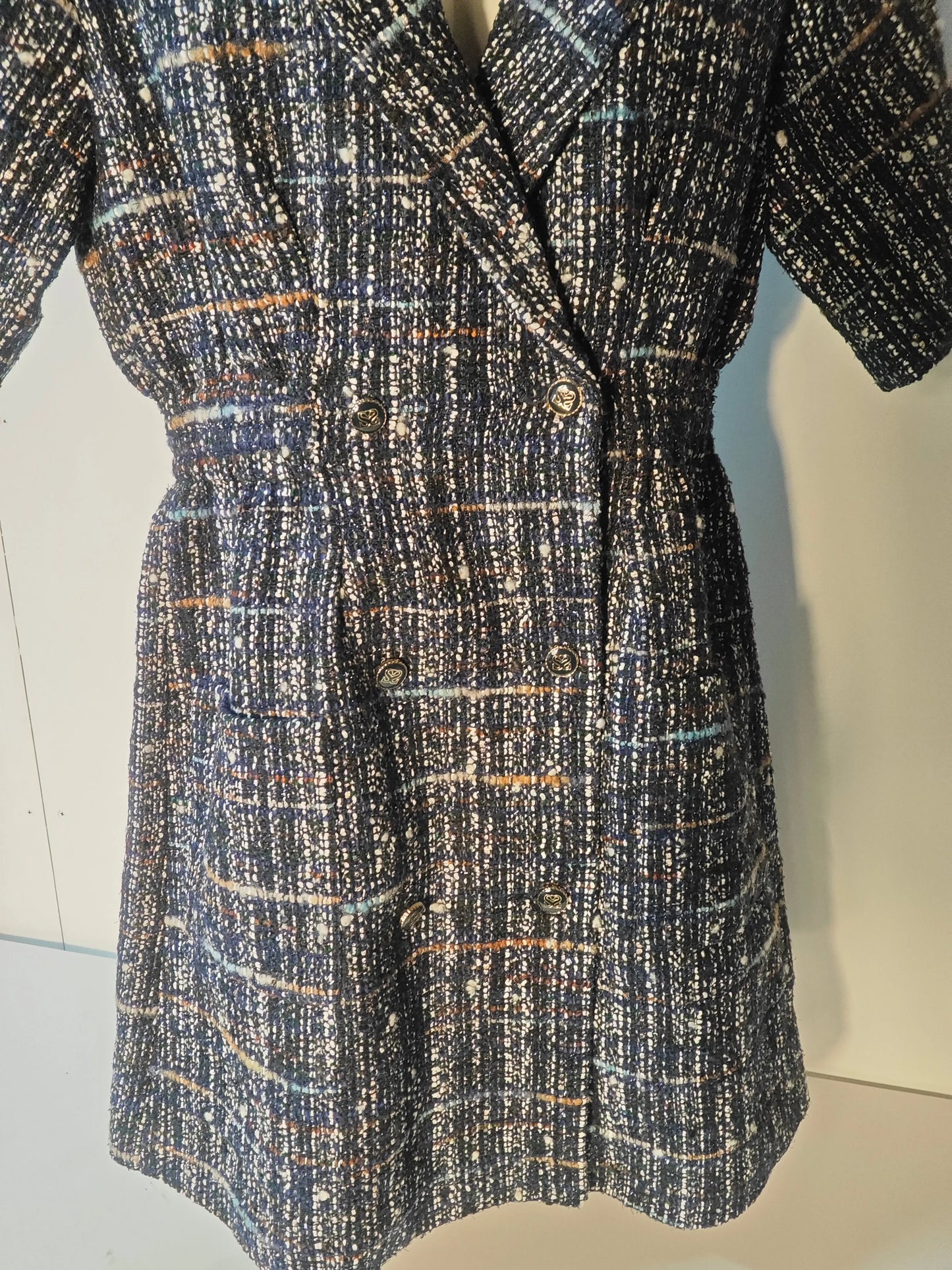 Robe Sandro Paris – Tweed Bleu – Taille 36 Sandro