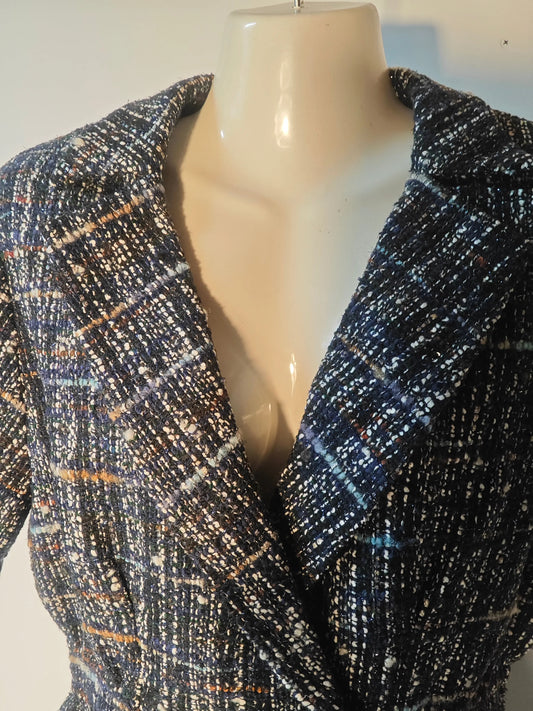 Robe Sandro Paris – Tweed Bleu – Taille 36 Sandro