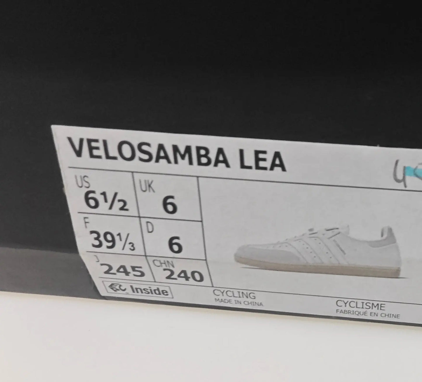Adidas Velosamba LEA – Blanches – Taille 39 1/3 Adidas