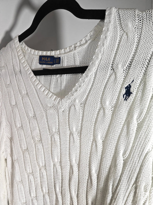 Pull Ralph Lauren à col V-Taille L-Occasion Ralph Lauren