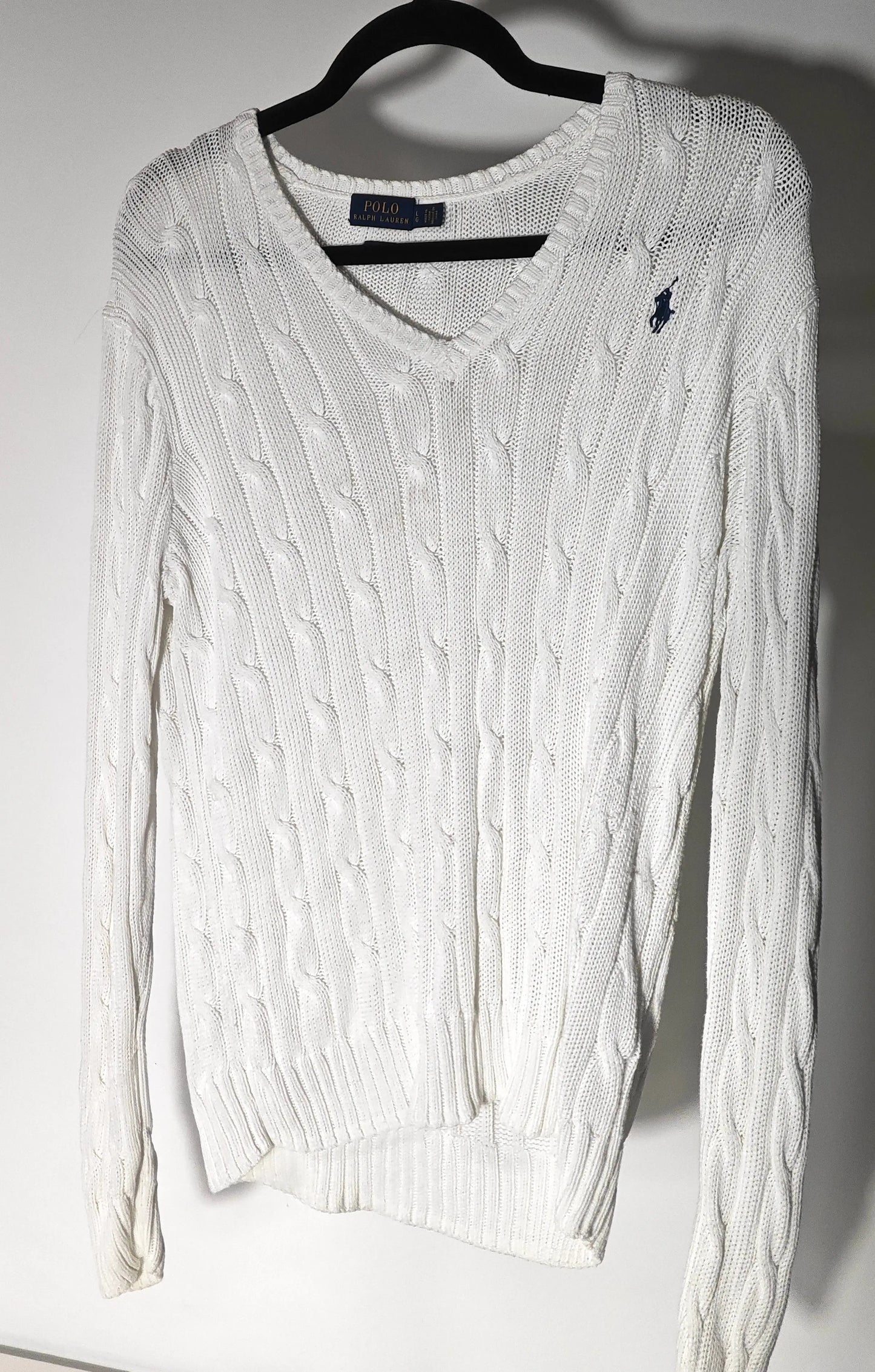 Pull Ralph Lauren à col V-Taille L-Occasion Ralph Lauren