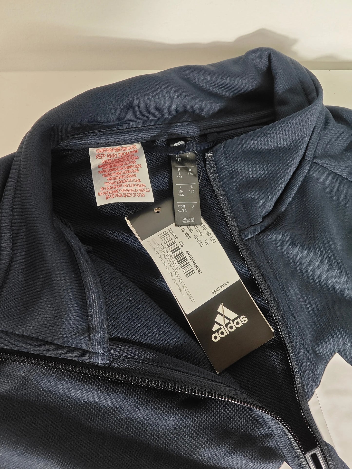 Veste Adidas training bleu marine logo – survêtement zip Adidas