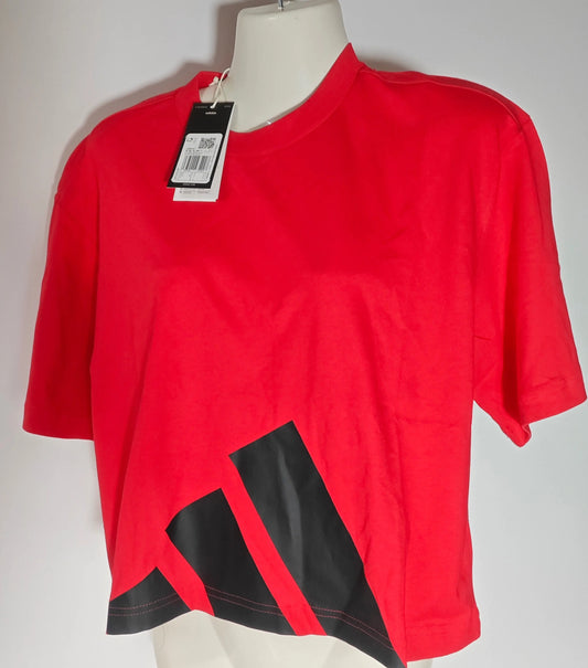 T-shirt sport femme Adidas – rouge / logo 3 bandes - Upstyle Destock
