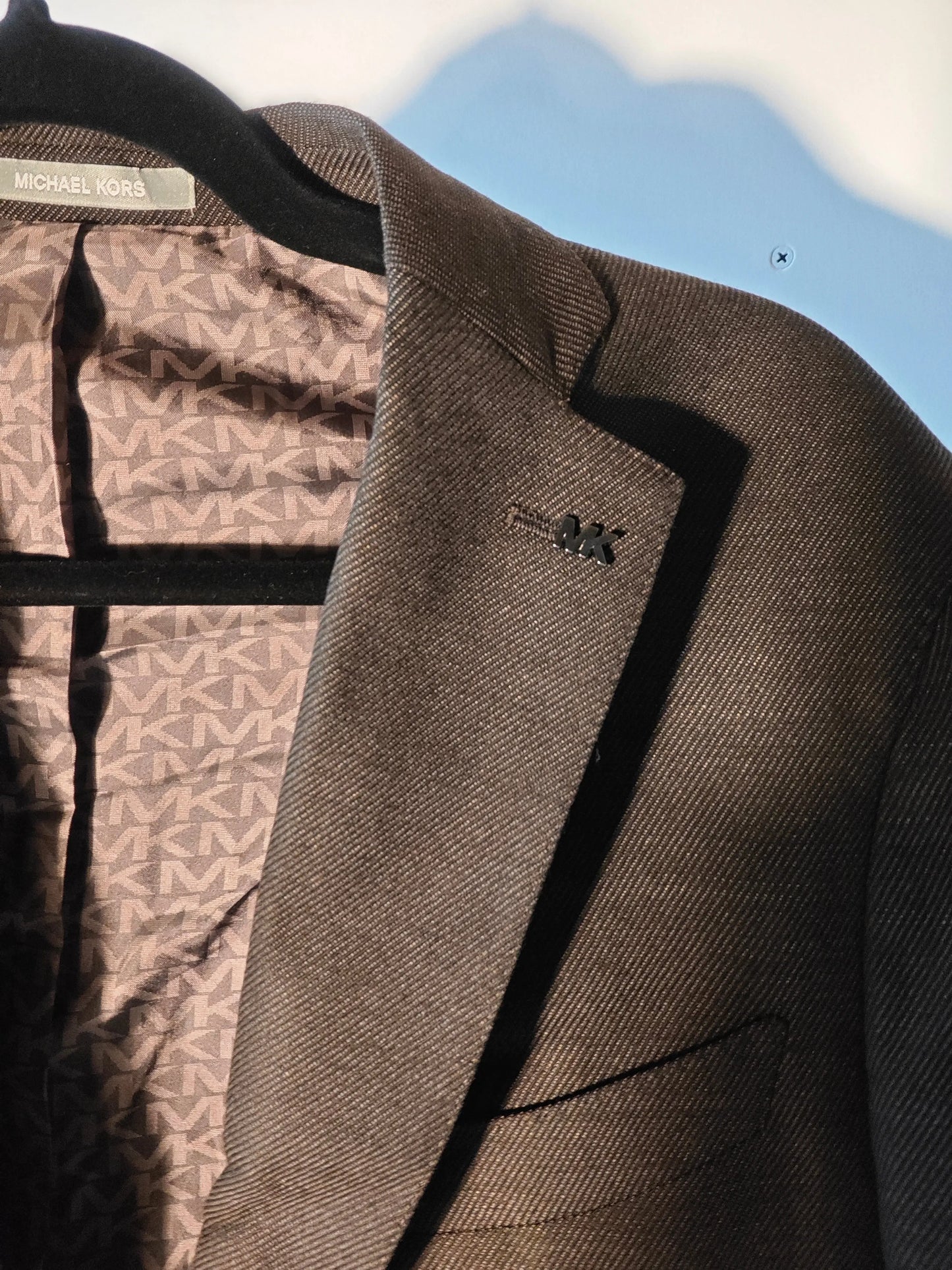 Blazer marron anthracite stretch Michael Kors – taille 50 Michael Kors