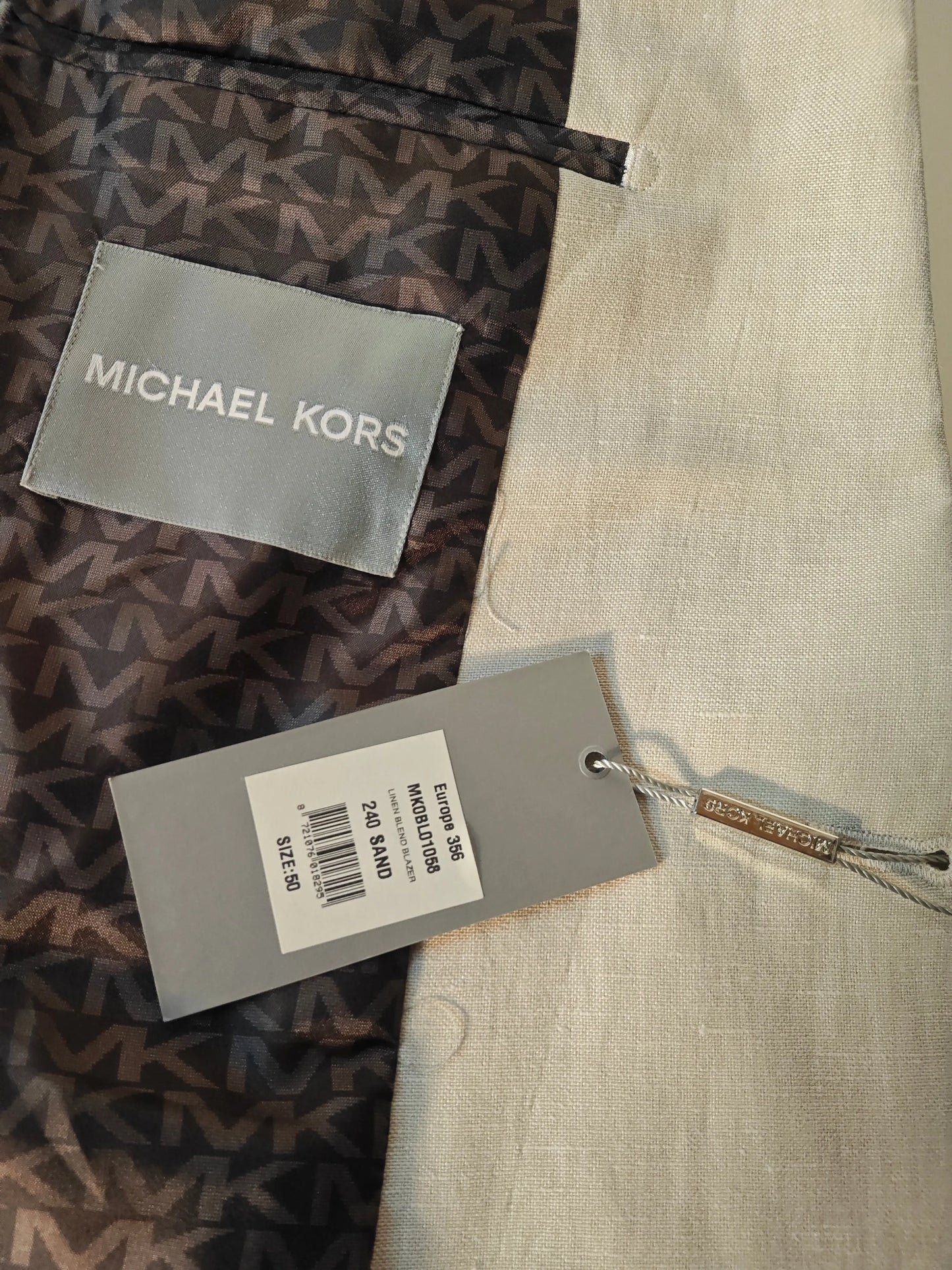 Blazer sable en lin Michael Kors – neuf avec étiquette Michael Kors