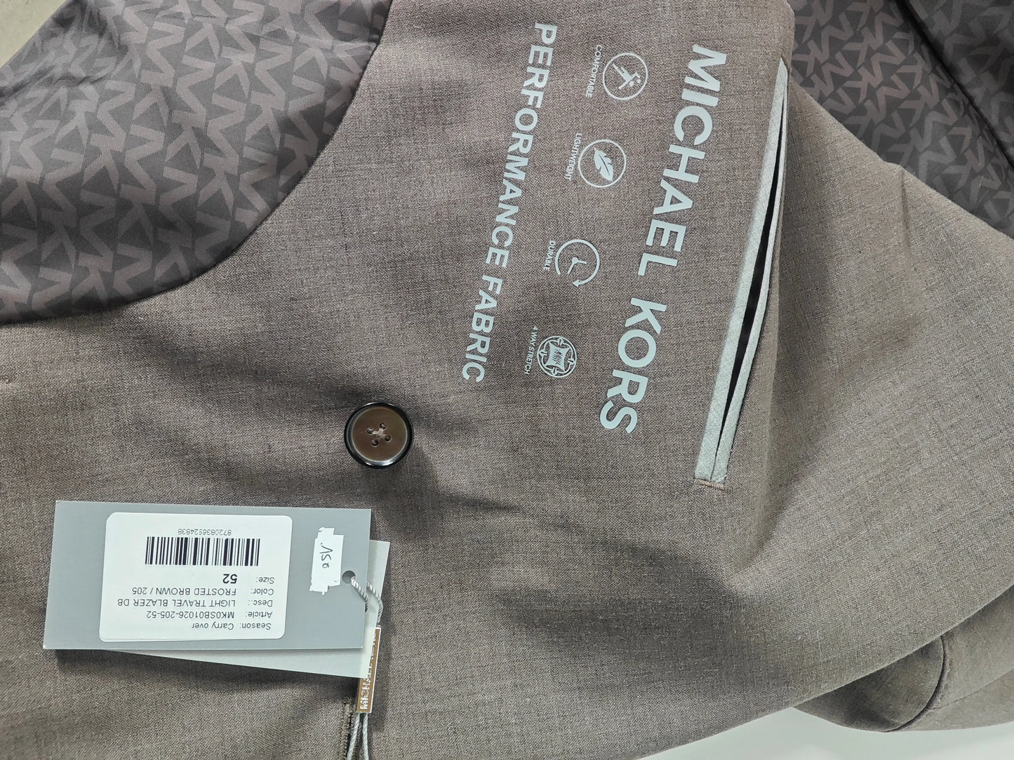 Blazer croisé Michael Kors Performance Fabric – marron clair Michael Kors