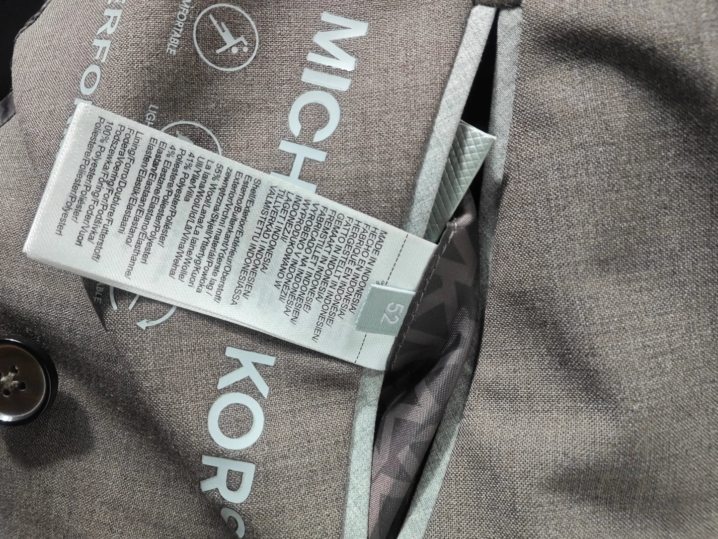 Blazer croisé Michael Kors Performance Fabric – marron clair Michael Kors