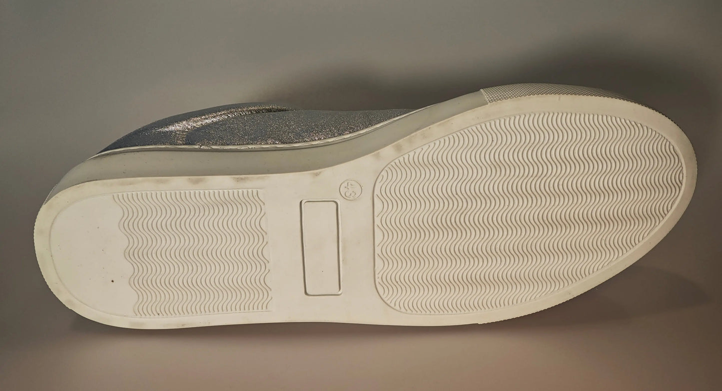 Baskets Zadig & Voltaire – Cuir argenté – Éclair signature – Taille 43 – Made in Portugal Zadig & Volataire