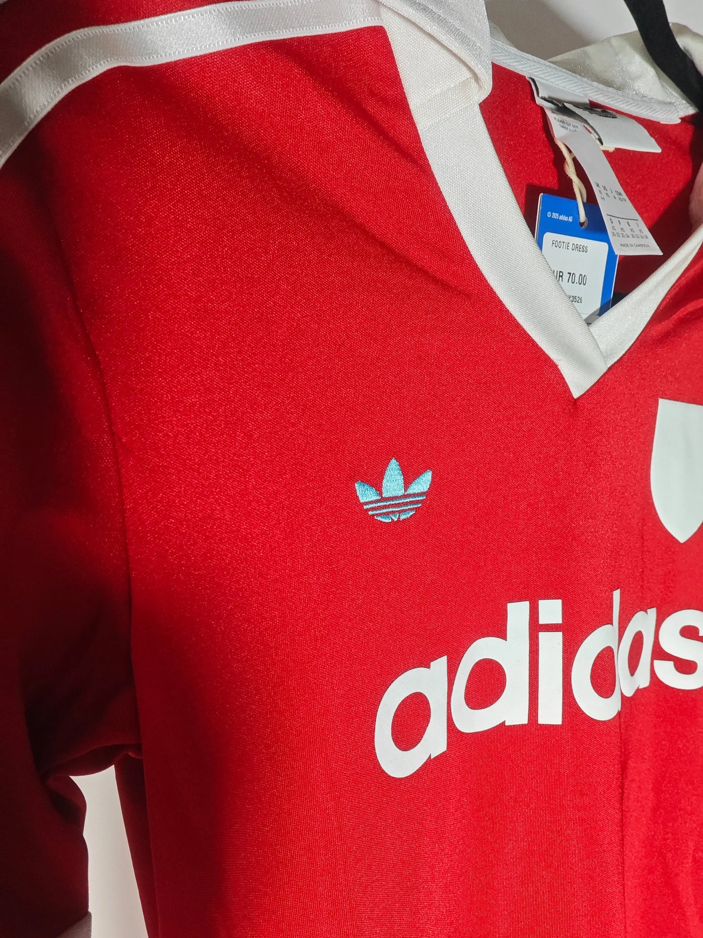 Robe Adidas Originals Footie Dress Rouge XS Neuve Étiquette Style Maillot Vintage Adidas