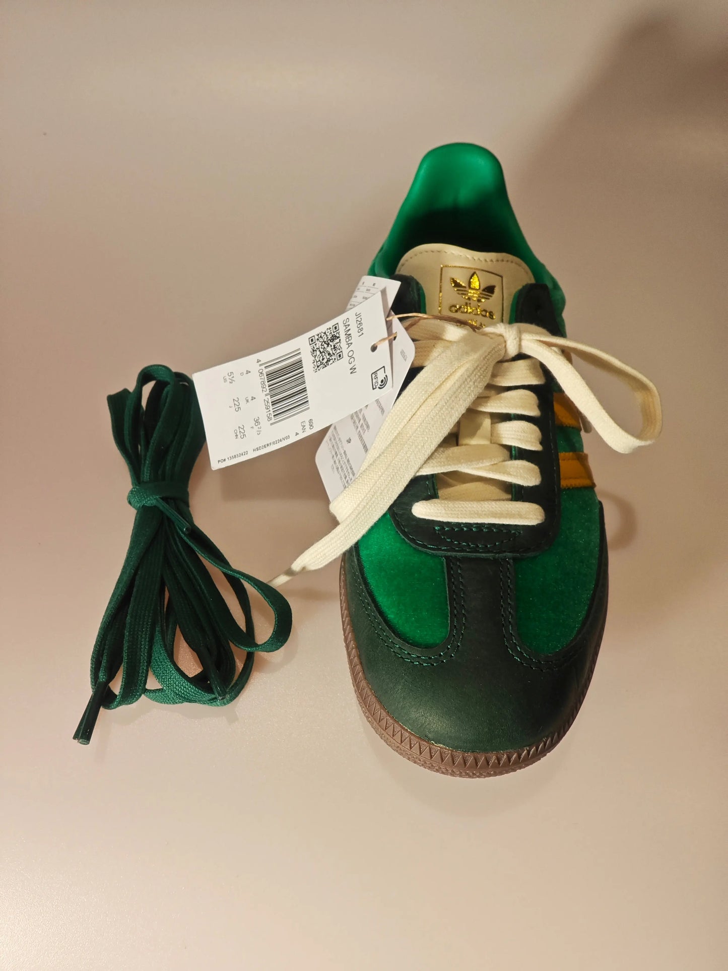 Adidas Samba OG W verte / jaune – neuves – T36 2/3 – réf. JI2681 Adidas