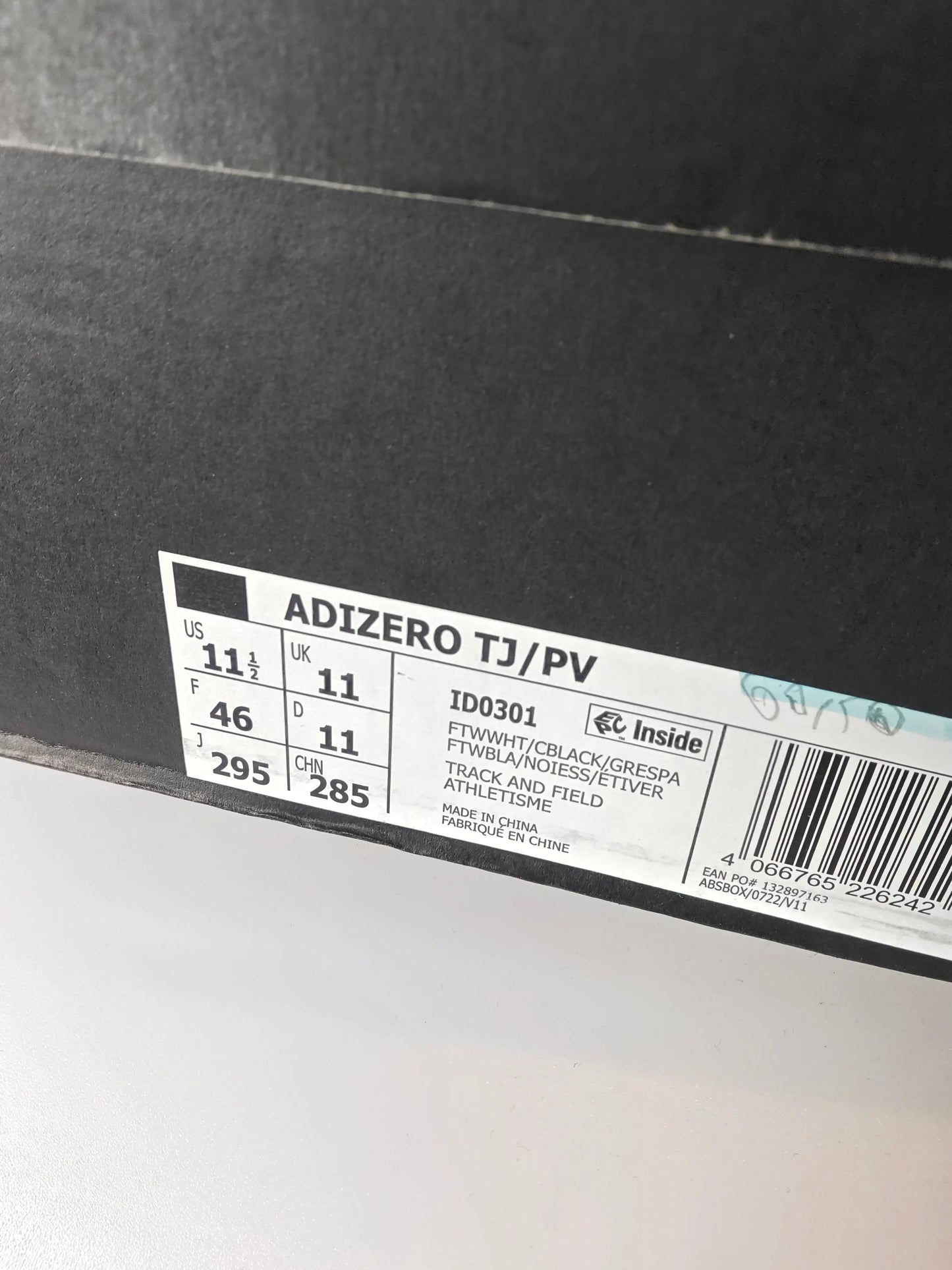 Adidas Adizero TJ/PV – T46 – pointes athlétisme saut/triple saut – neuves avec boîte Adidas