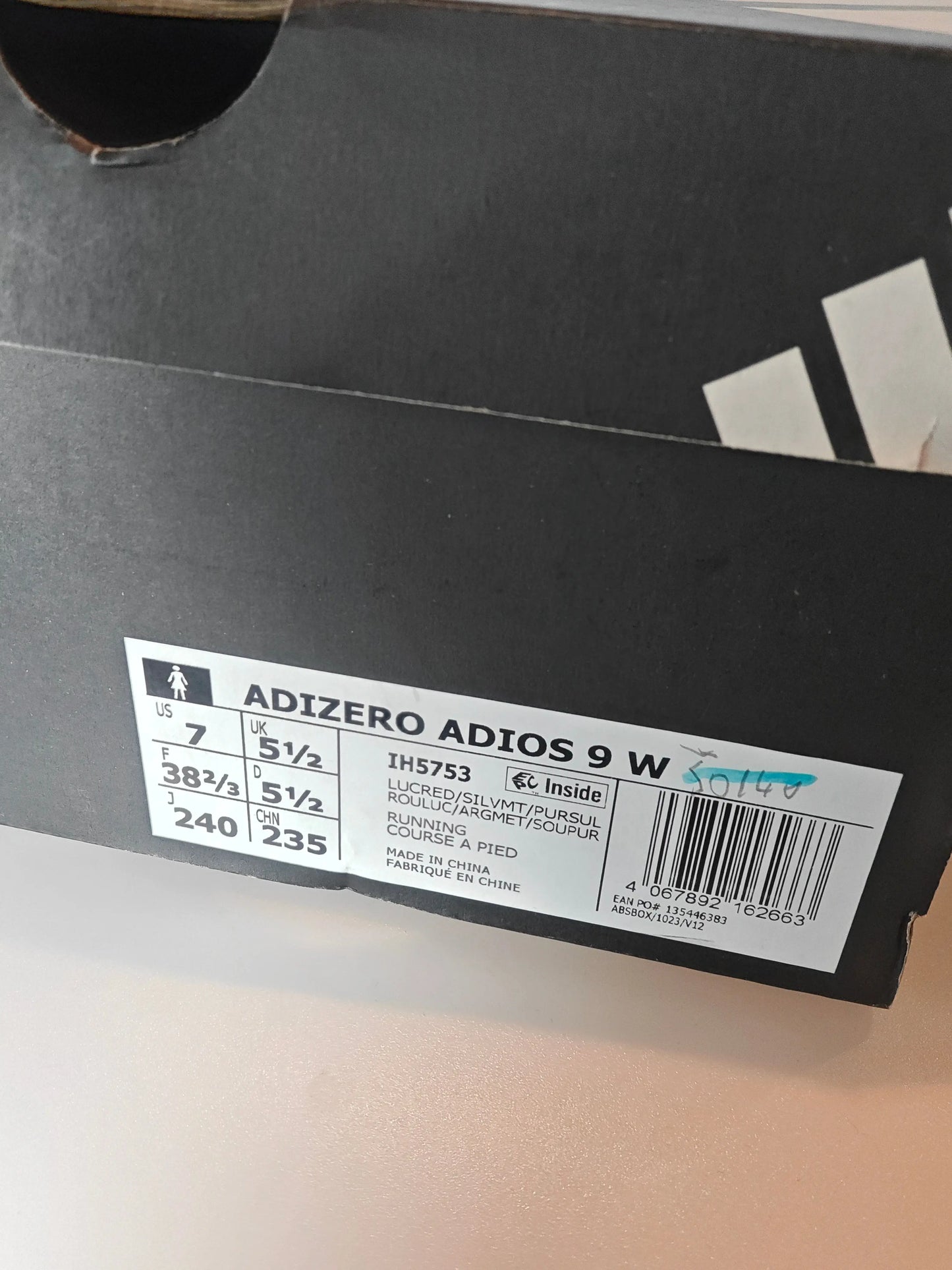 Adidas Adizero Adios 9 W – T38 2/3 – neuves avec boîte Adidas