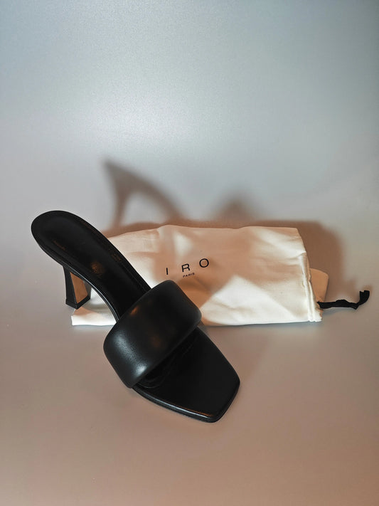 Mules à talon IRO Paris Yolanda noires cuir – T40 – avec boîte et pochon IRO
