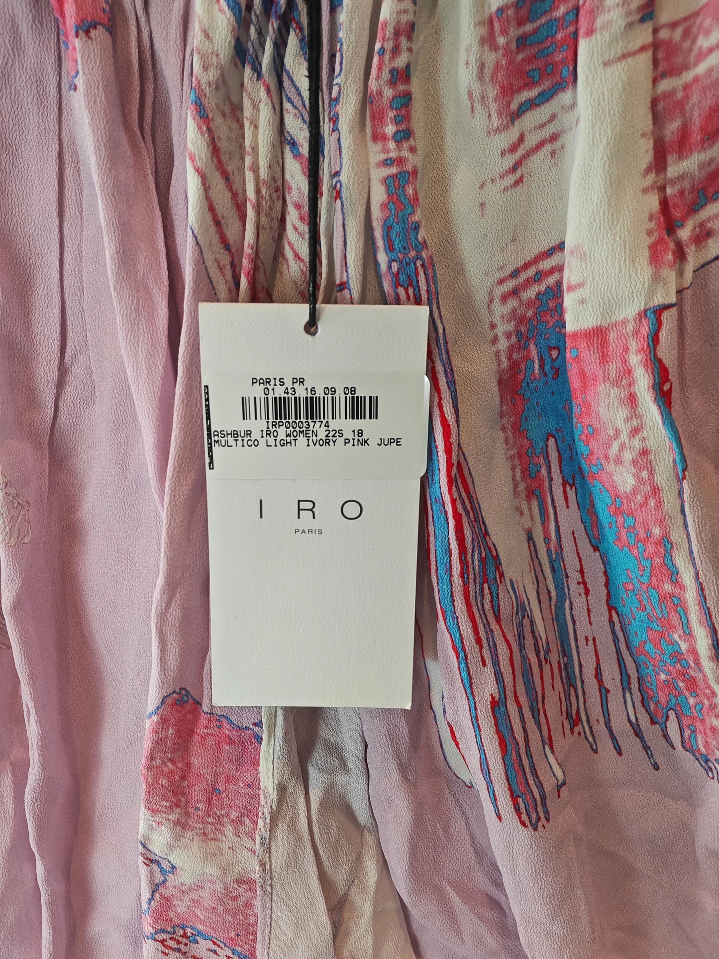 Jupe IRO Paris neuve avec étiquette T36 imprimé rose multicolore IRO