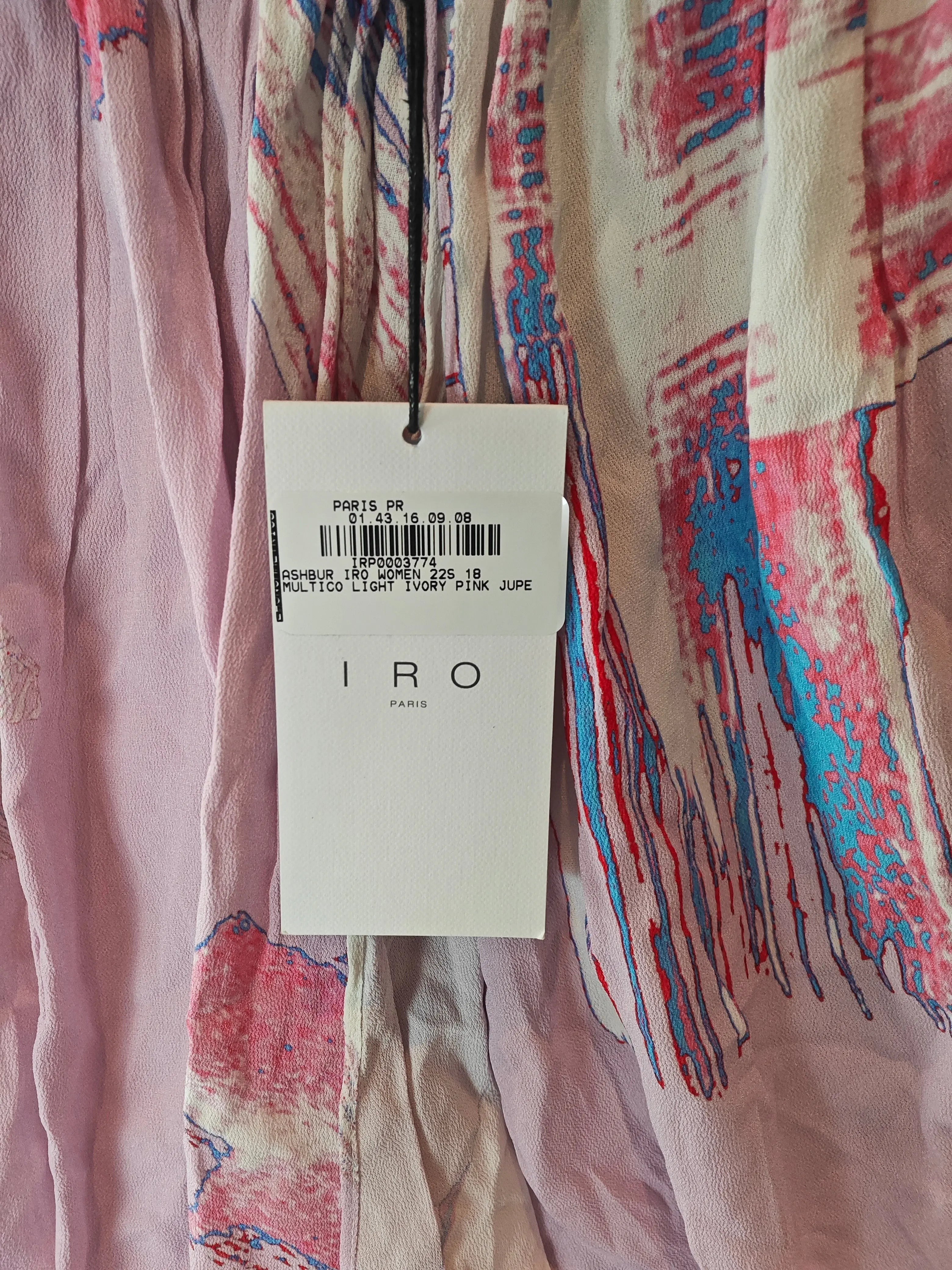 Jupe IRO Paris neuve avec étiquette T36 imprimé rose multicolore IRO