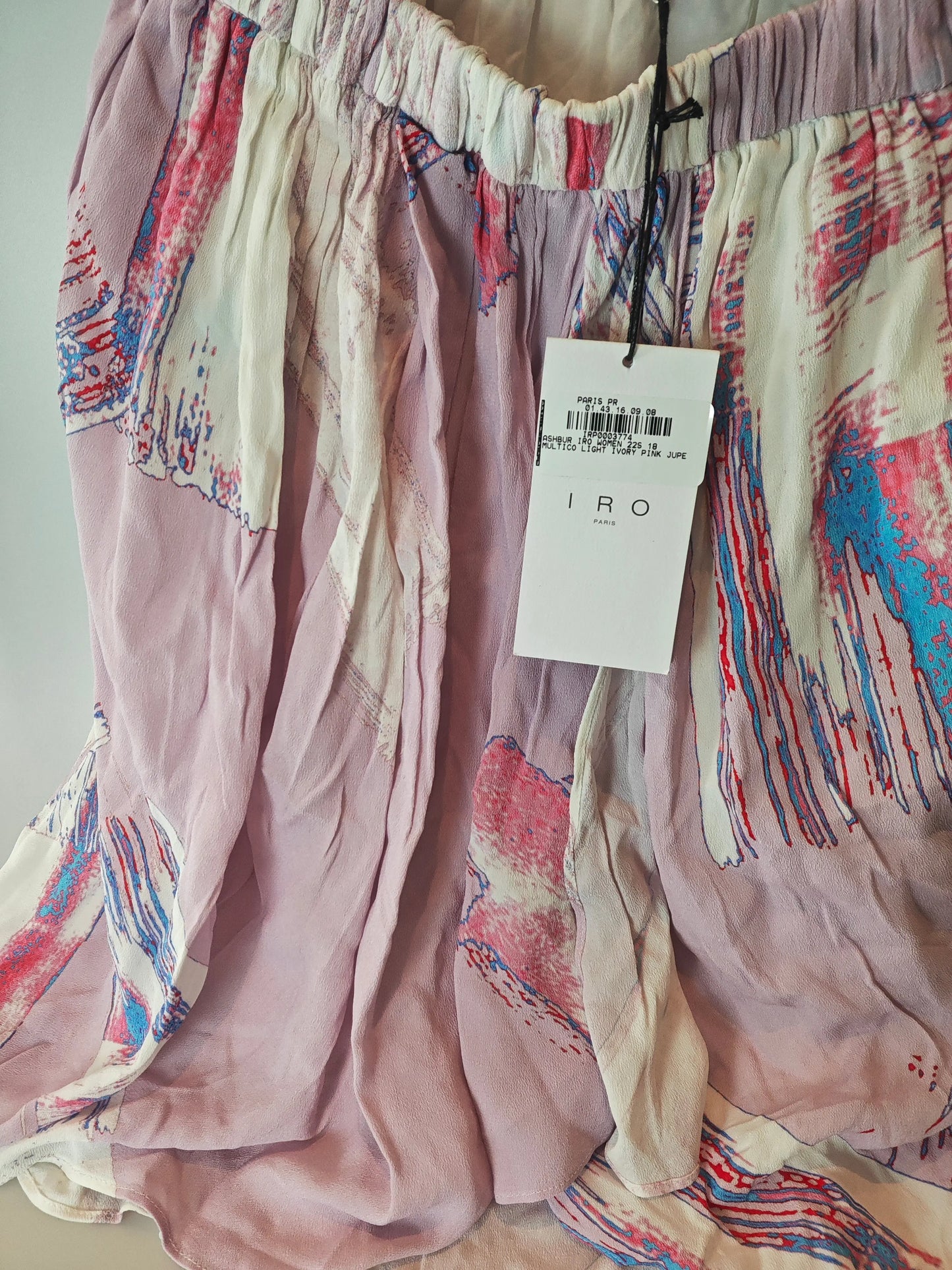 Jupe IRO Paris neuve avec étiquette T36 imprimé rose multicolore IRO
