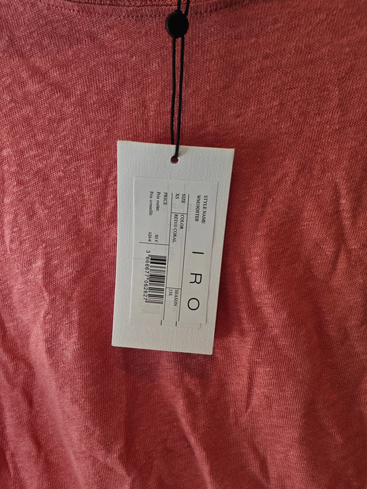 Très joli t-shirt IRO Paris en 100% lin, coloris corail / red coral IRO