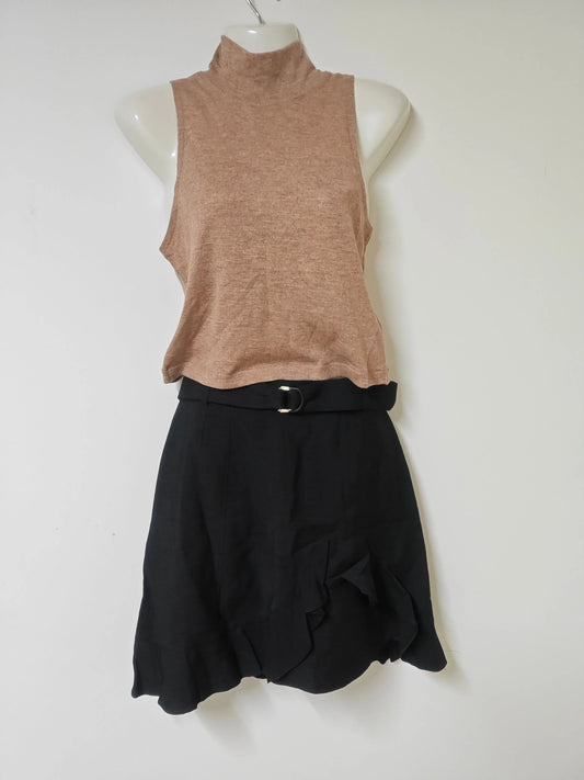 Top col montant IRO Paris 100% laine caramel coffee neuf S IRO