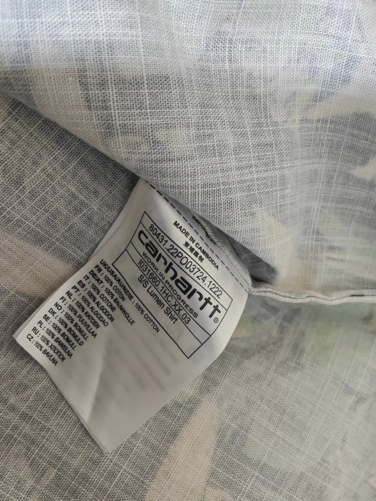 Chemise Carhartt WIP Lumen Print noire neuve taille S Carhartt