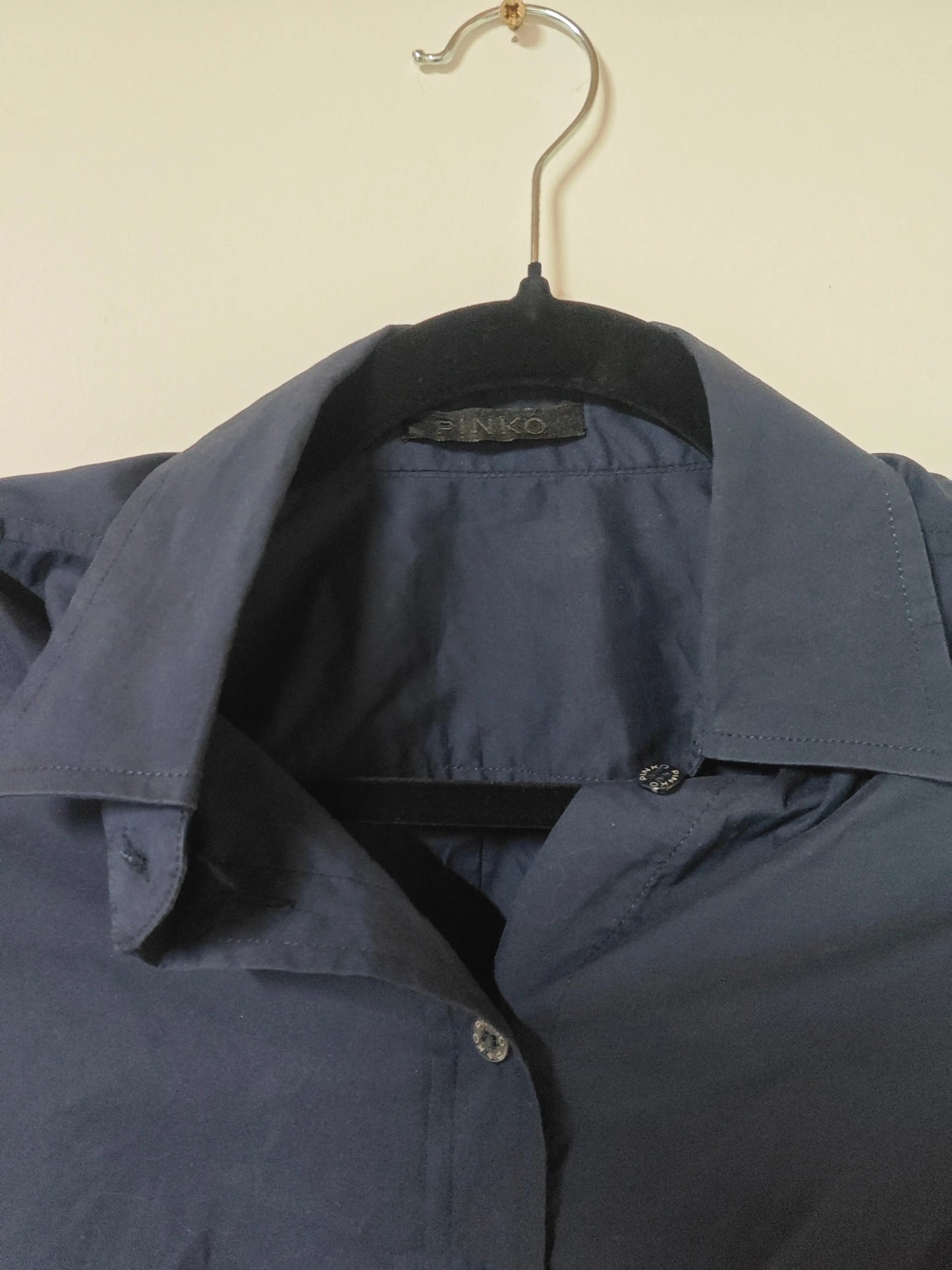 Body chemise Pinko bleu marine manches bouffantes T36 SECONDE MAIN Pinko