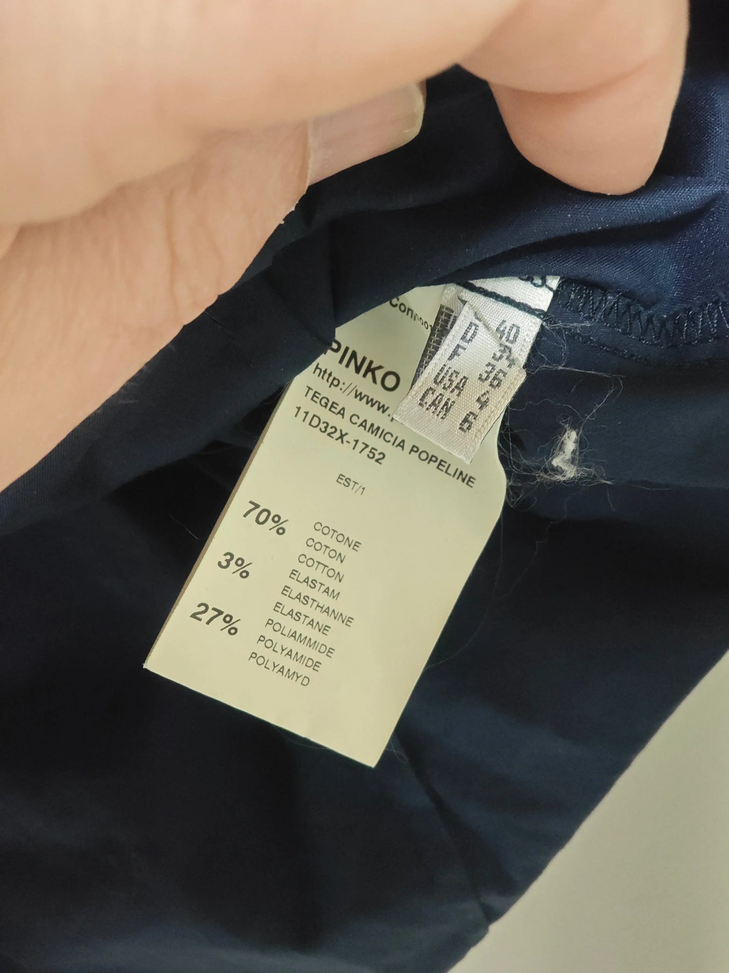 Body chemise Pinko bleu marine manches bouffantes T36 SECONDE MAIN Pinko