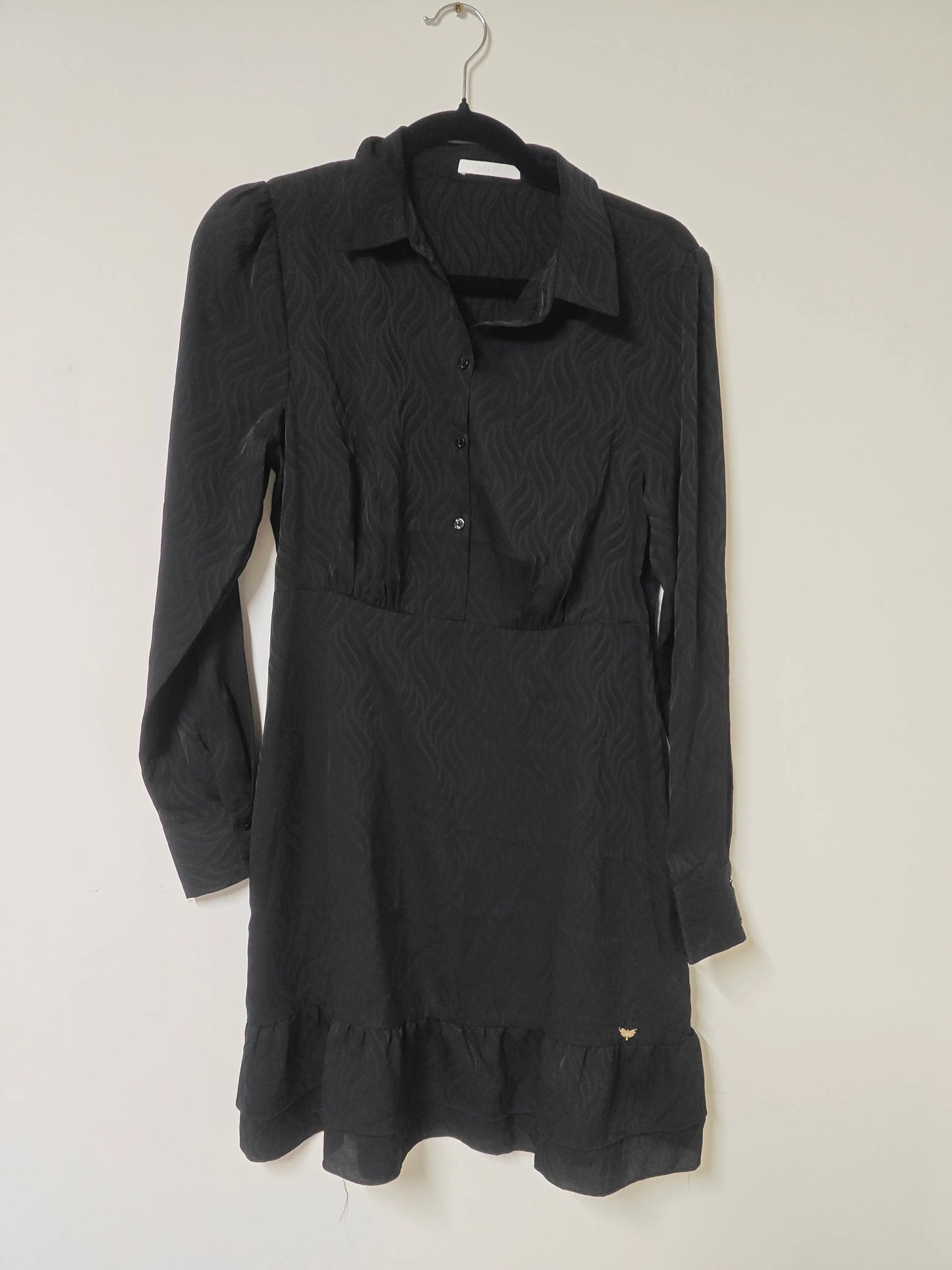 Robe LPB noire neuve manches longues col chemise taille S SECONDE MAIN LPB