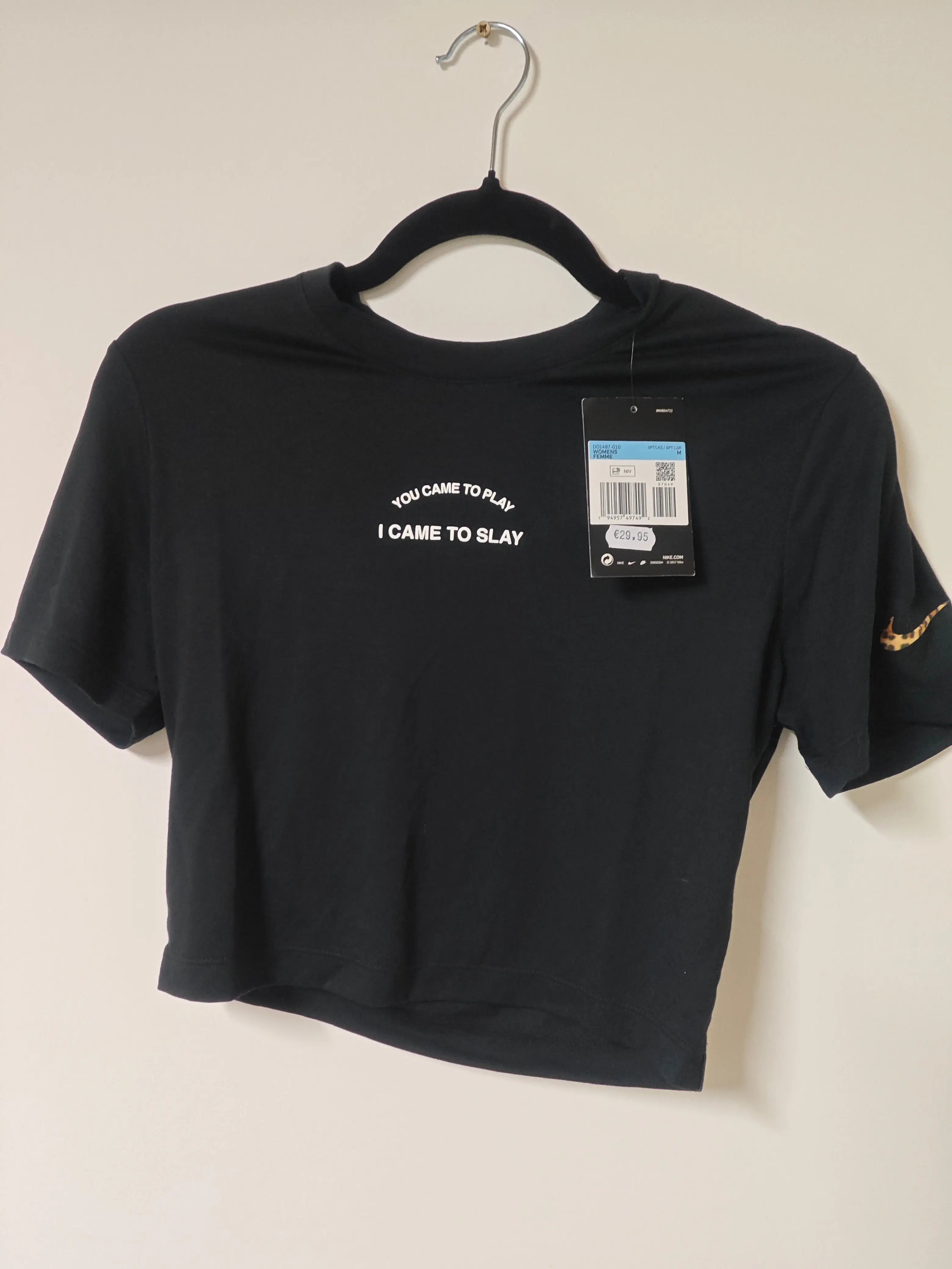 Crop top Nike noir neuf taille M imprimé You came to play nike