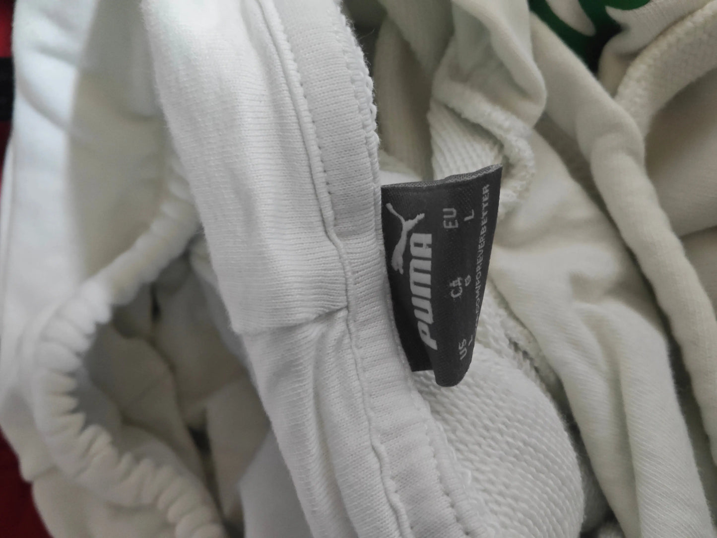 Sweat à capuche Puma blanc logo vert taille L Puma