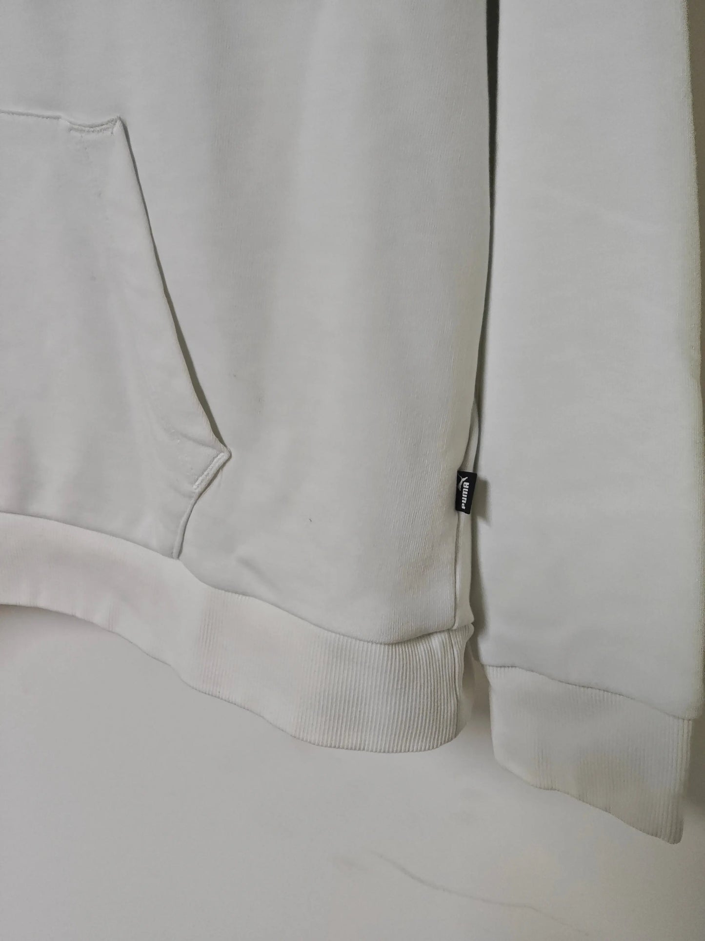 Sweat à capuche Puma blanc logo vert taille L Puma