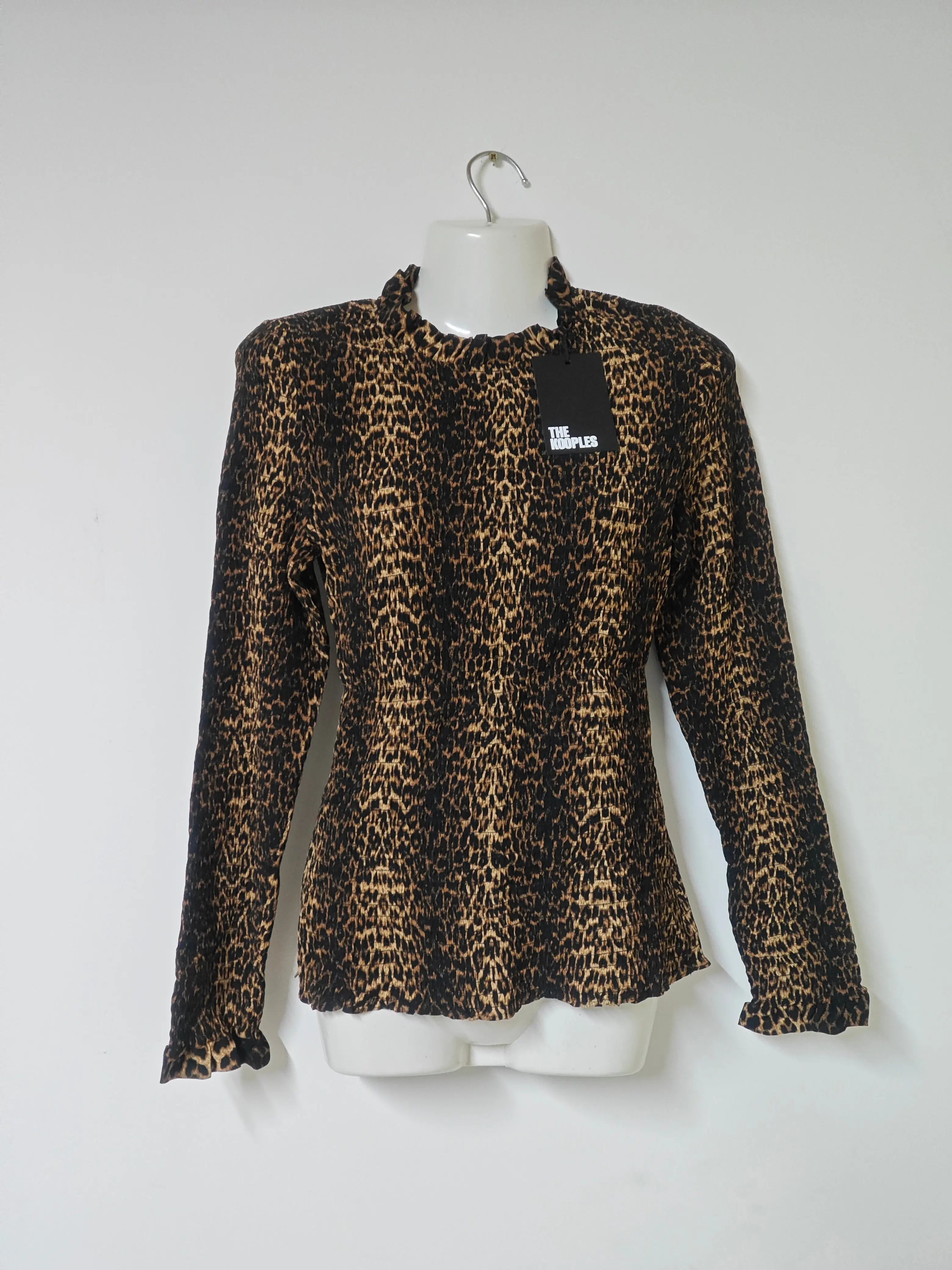 Top smocké The Kooples léopard marron noir neuf The Kooples