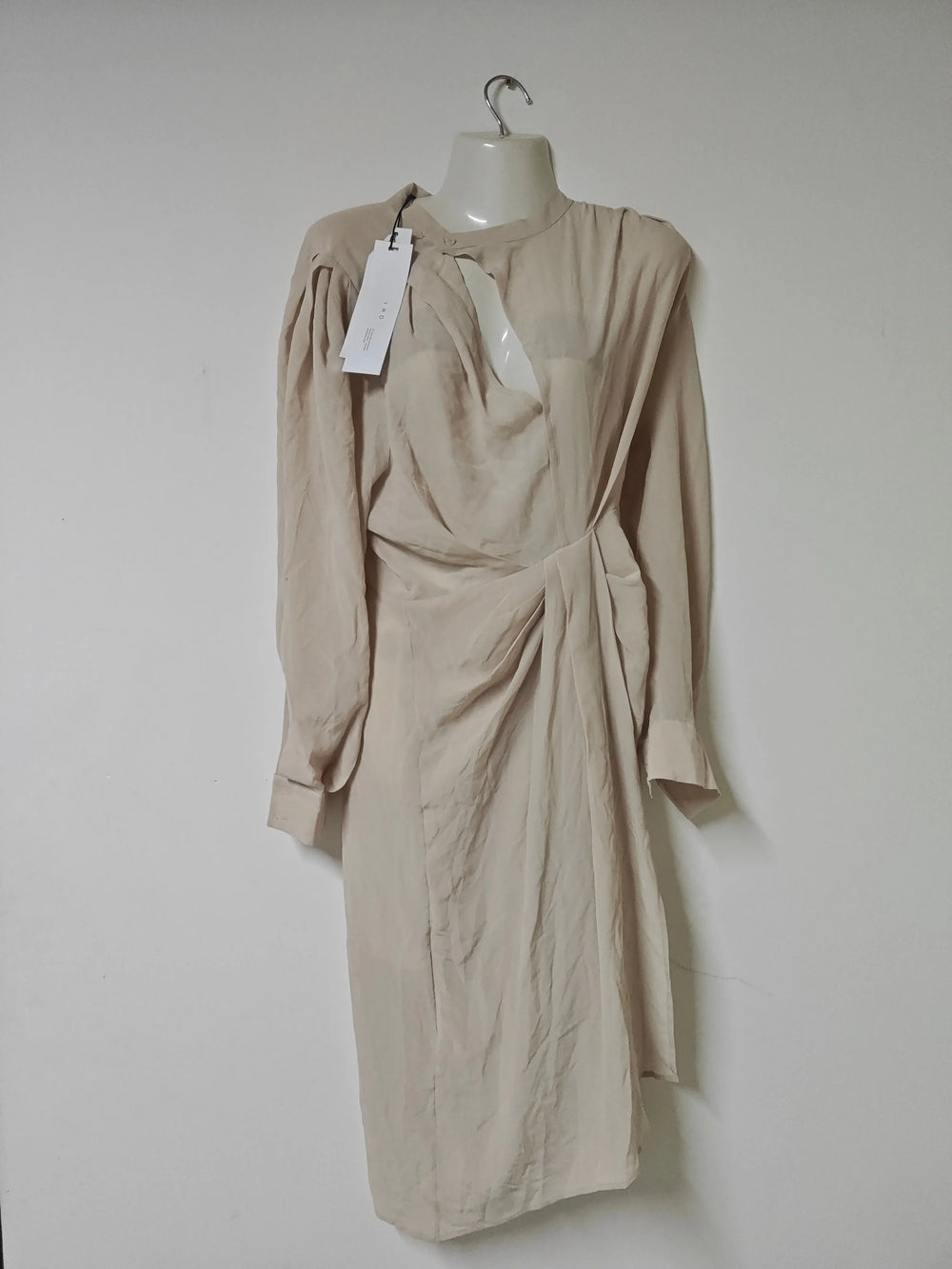 Robe IRO beige nude asymétrique drapée neuve taille 36 IRO