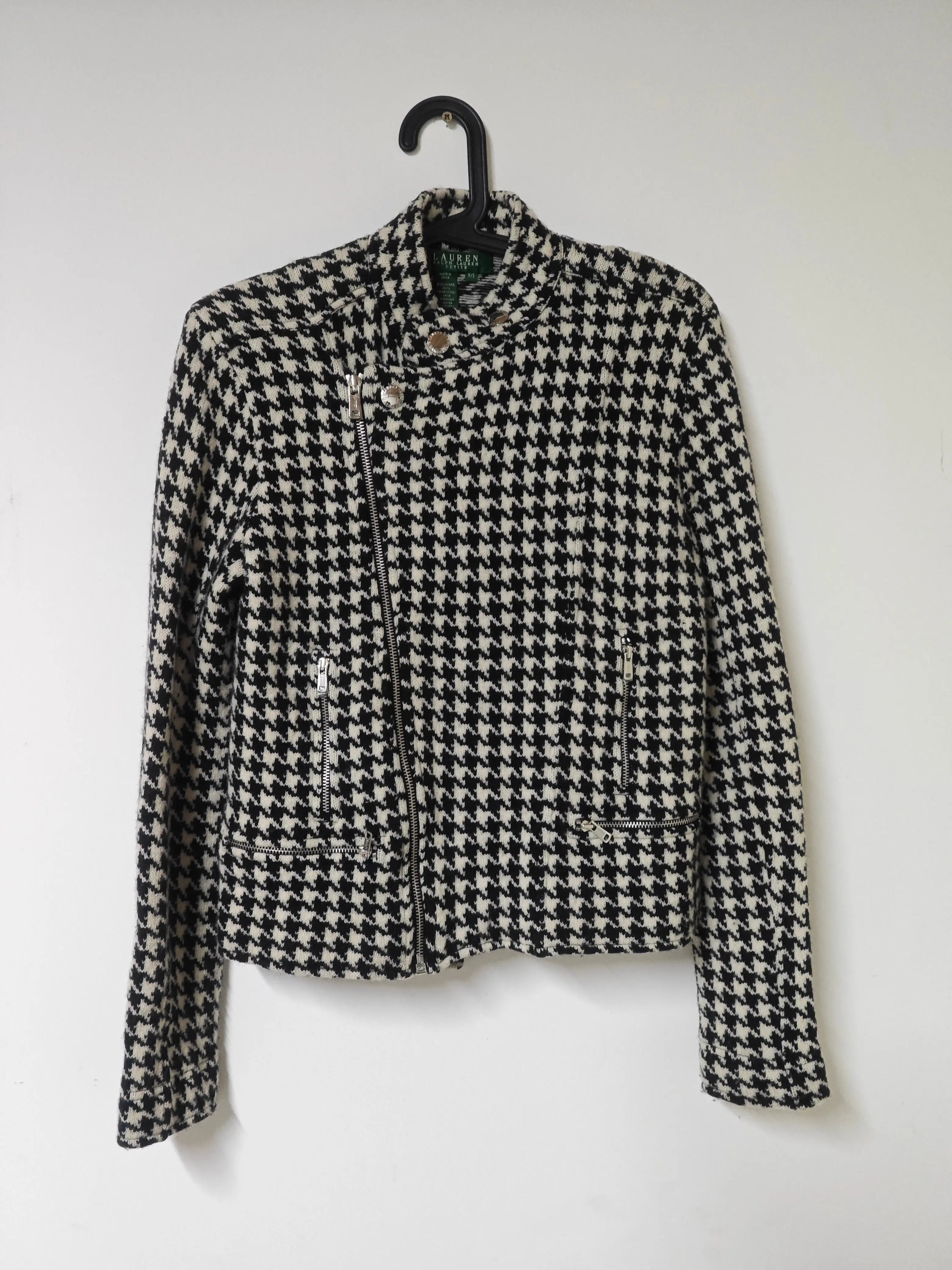 Veste Lauren Ralph Lauren pied-de-poule noir et écru P/S très bon état Lauren Ralph Lauren