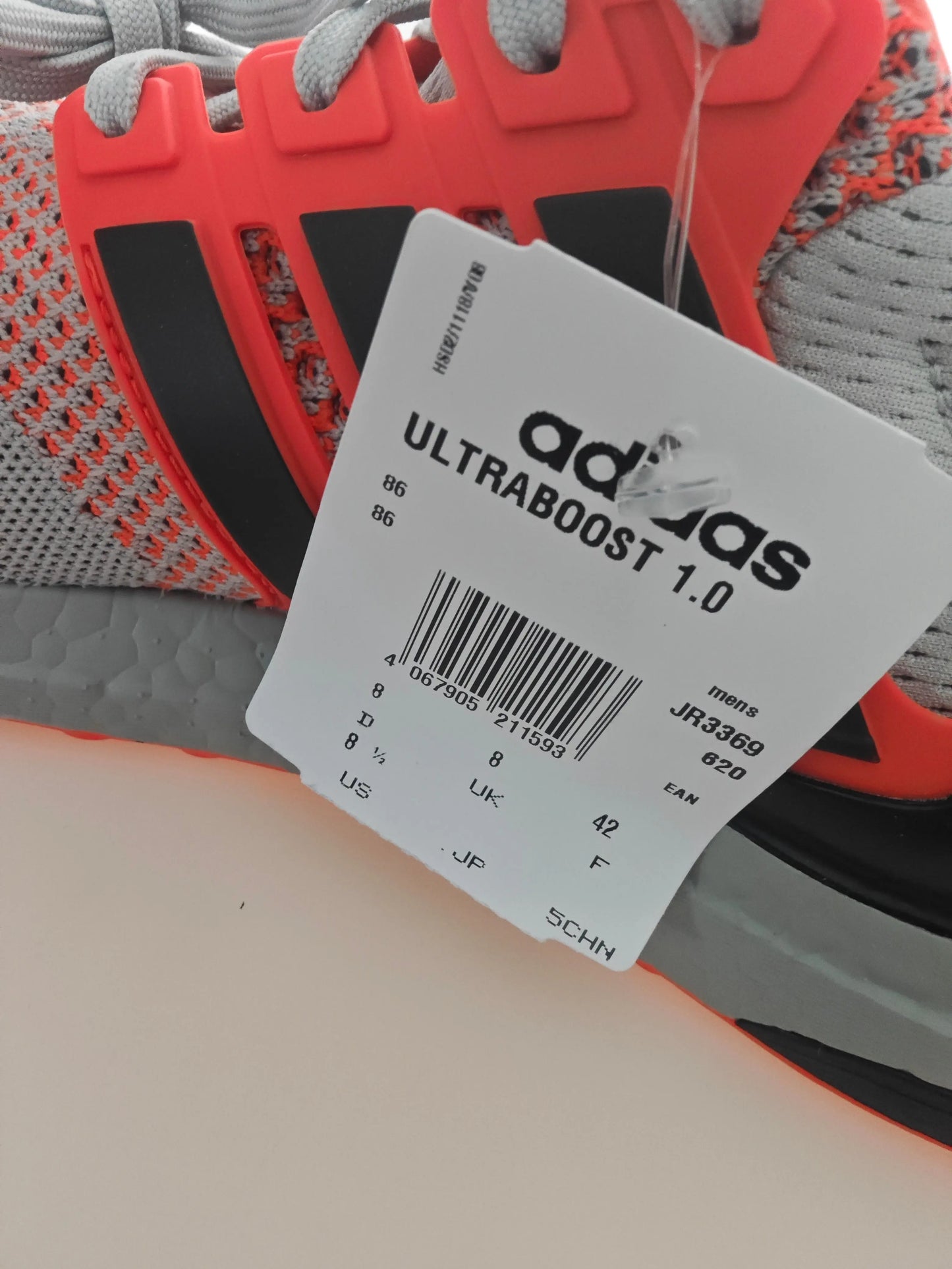Adidas Ultraboost 1.0 grises et orange fluo T42 neuves Adidas