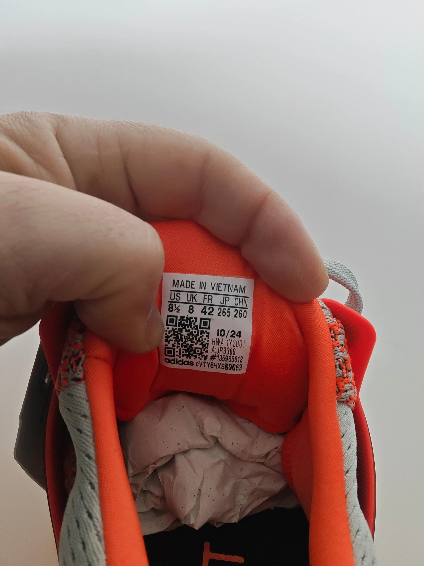 Adidas Ultraboost 1.0 grises et orange fluo T42 neuves Adidas