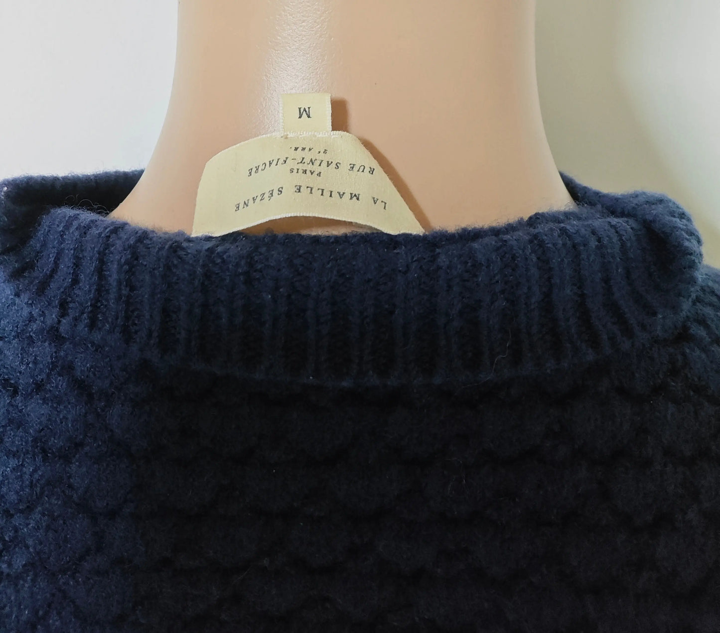 Pull Sézane bleu marine 100% laine maille fantaisie SECONDE MAIN Sézane