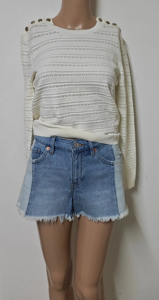 Short en jean Mango denim bicolore taille 36 Mango