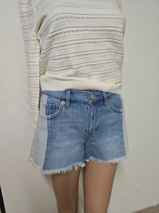 Short en jean Mango denim bicolore taille 36 Mango