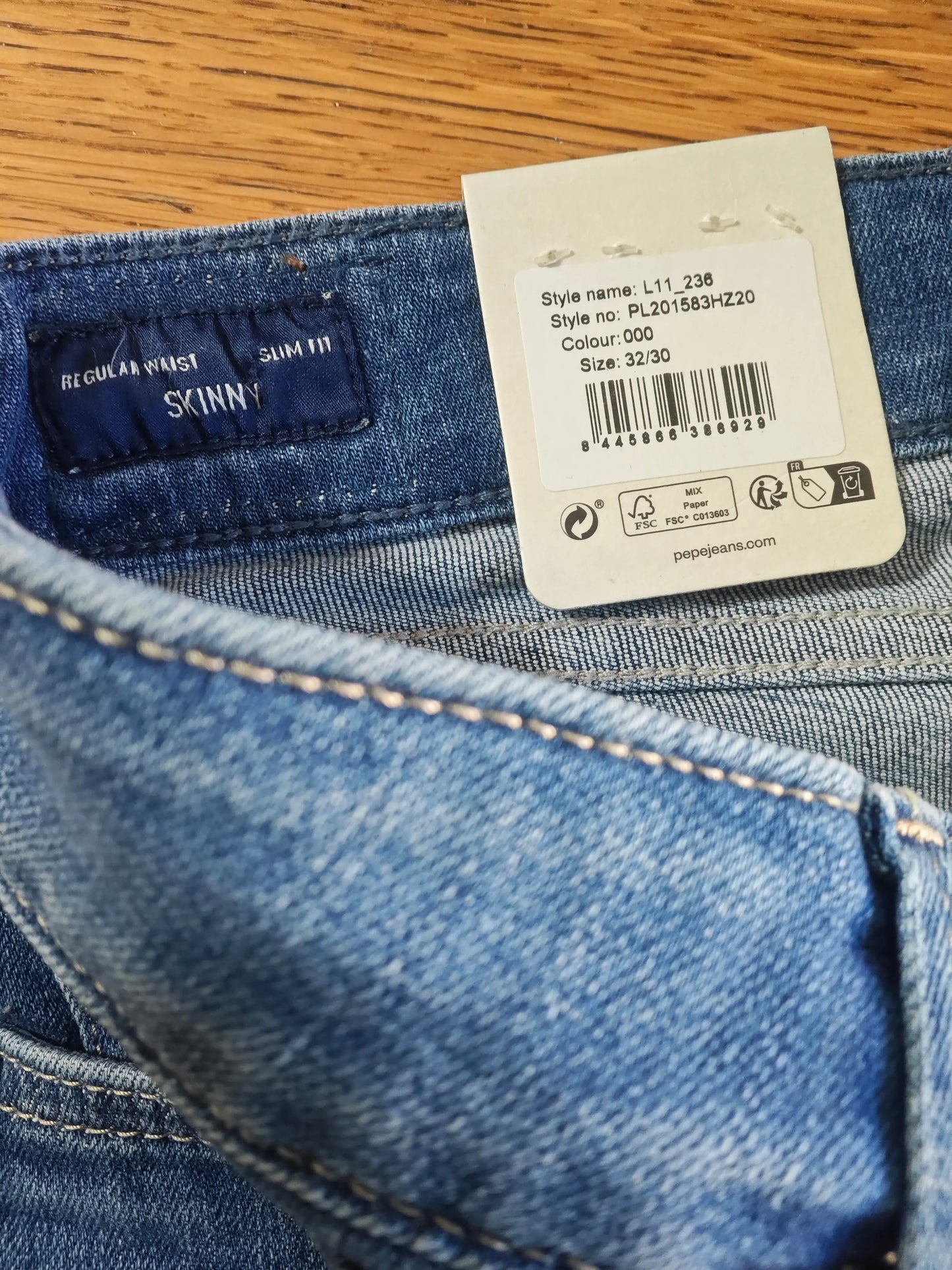 Jean Pepe Jeans London skinny bleu W32L30 Pepe Jeans