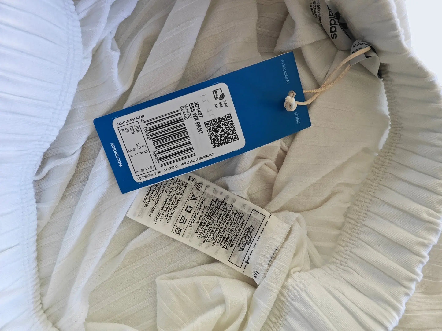 Pantalon Adidas Originals blanc plissé – taille S adidas