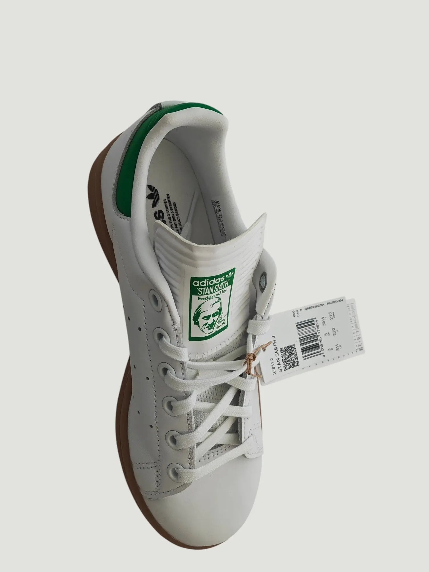 Adidas Stan Smith J neuves – T. 35 1/2 – blanc/vert – semelle gomme – boîte Adidas