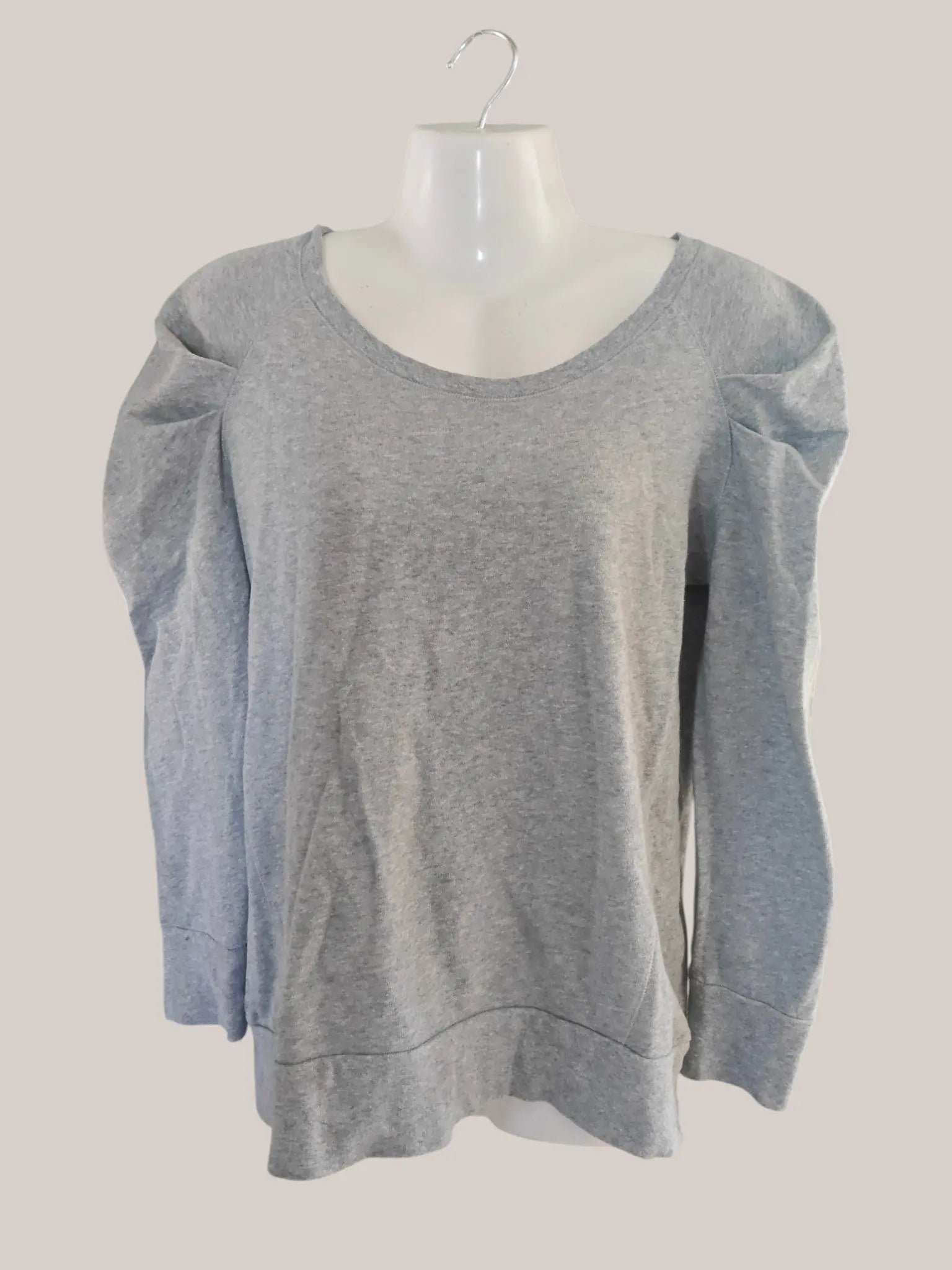 Sweat Sandro gris chiné manches bouffantes T1 - SECONDE MAIN Sandro