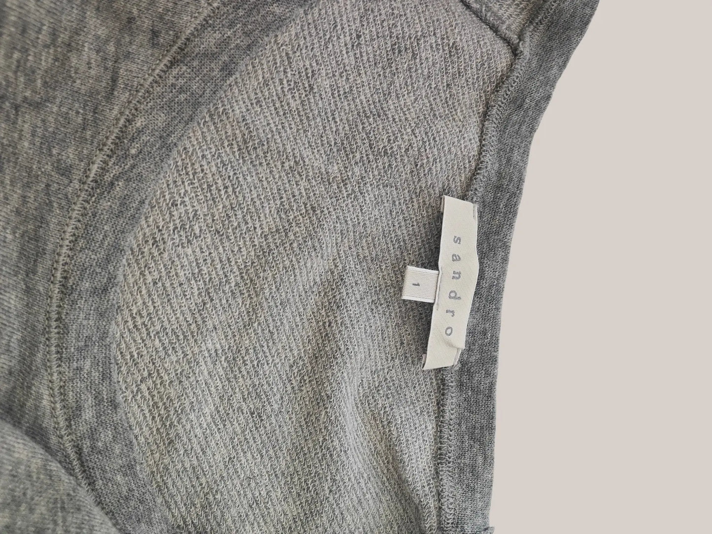 Sweat Sandro gris chiné manches bouffantes T1 - SECONDE MAIN Sandro
