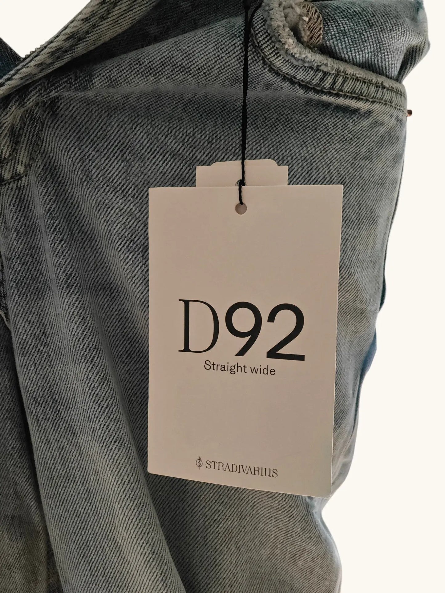 Jean Stradivarius D92 straight wide bleu clair taille 32 Stradivarius