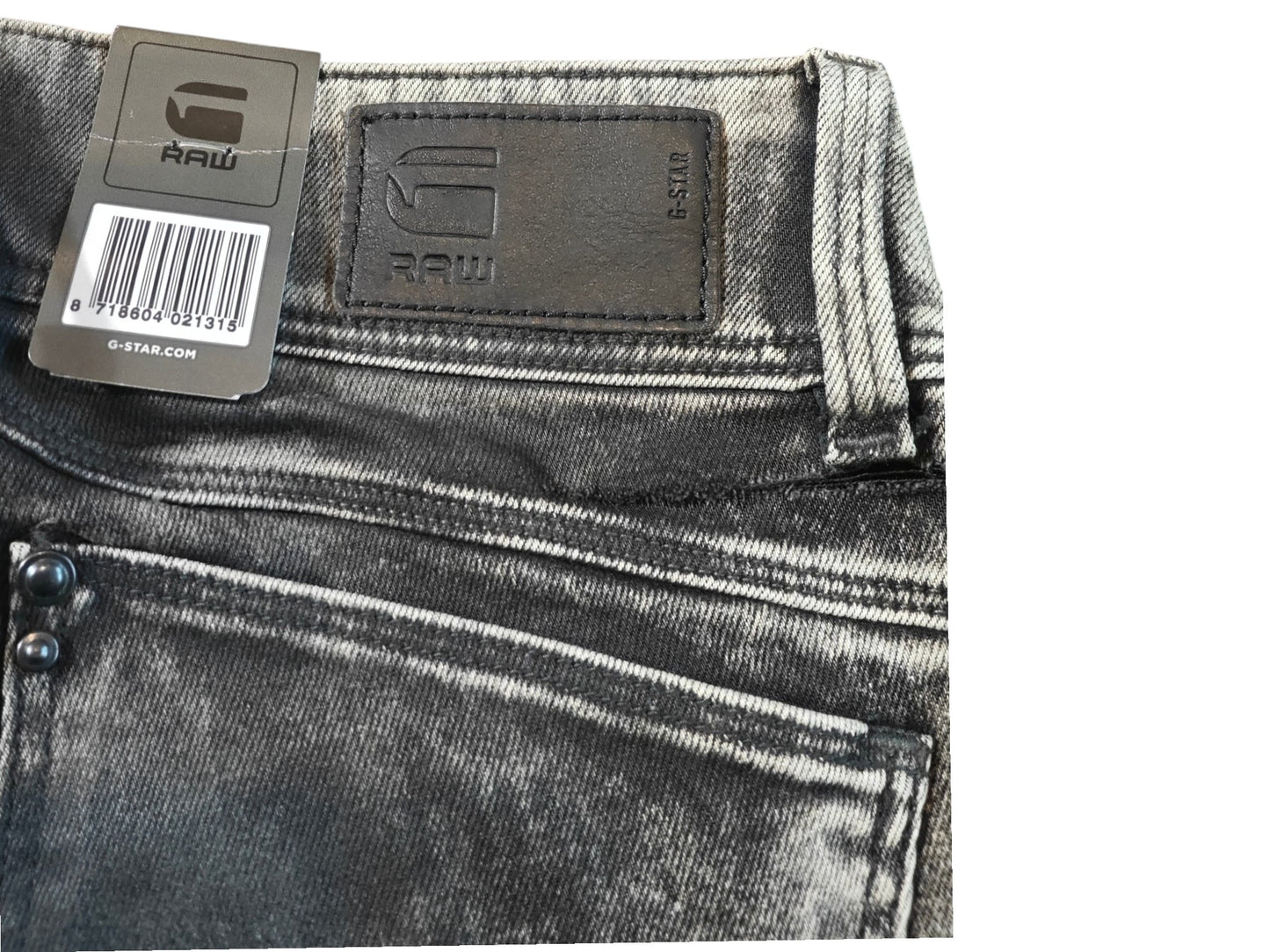 Jean G-Star Raw Lynn Custom Zip Mid Skinny – gris délavé – W25 L30