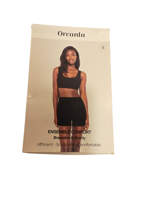 Ensemble Orcanta confort brassière et shorty noir taille S neuf en boîte