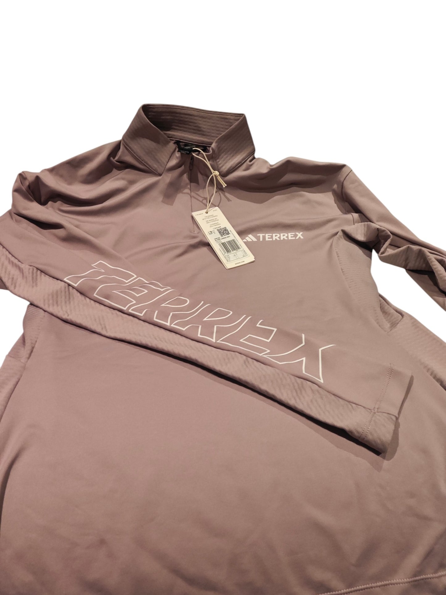Haut Adidas Terrex femme manches longues col zippé rose mauve – taille L – neuf avec étiquette